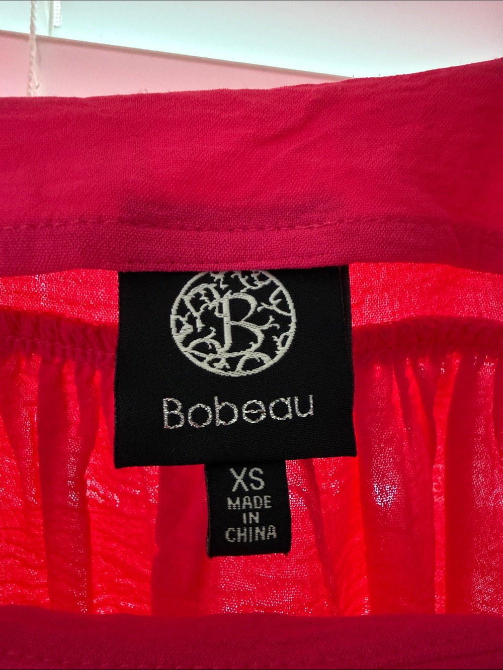 bobeau Bright Pink Square Neck Flutter Sleeve Blouse - Picture 2 of 3